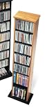 Oak Slim Multimedia Storage Tower for CD, DVD and VHS