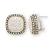 JanKuo Jewelry Two Tone Gold and Silver Antique Style French Clip Earrings with Crystal Pave Setting Ship in Gift Box