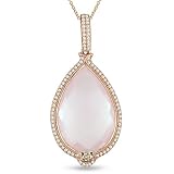 14k Pink Gold Rose Quartz and .86ct TDW Necklace