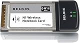 Belkin Wireless N1 Notebook Card Funk-LAN Adapter(Netzwerkarte) PCMCIA 2.4 GHz 300 Mbps