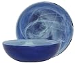 Colorful Recycled Art Glass Cobalt Blue Pasta Bowl 11"D 3.5"H