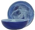 Colorful Recycled Art Glass Cobalt Blue Pasta Bowl 11"D 3.5"H