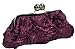 Designer Inspired Ruffled Rose Evening Clutch - Colors Available