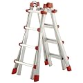 Hailo 7516-031 Alu-Multifunktions-Teleskopleiter MTL, 4x4 Sprossen - Verwendbar als Anlege- und Schiebeleiter, beidseitige Steh- und Treppenleiter