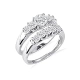 14K White Gold Diamond Bridal Engagement Ring Set 1/2ct tw.