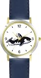 Killer Whale or Orca Animal - WATCHBUDDY&reg; DELUXE TWO-TONE THEME WATCH - Arabic Numbers - Blue Leather Strap-Size-Children's Size-Small ( Boy's Size & Girl's Size )