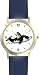 Killer Whale or Orca Animal - WATCHBUDDY&Acirc;&reg; DELUXE TWO-TONE THEME WATCH - Arabic Numbers - Blue Leather Strap-Size-Children's Size-Small ( Boy's Size & Girl's Size )