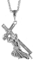 Sterling Silver Jesus Carrying the Cross Pendant, 2 5/8" (67 mm) tall