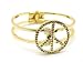 LARGE BLING Iced Crystal Peace Love Hope Bangle/Cuff Bracelet Gold Tone
