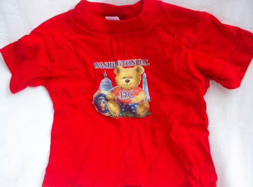  Washington Dc Teddy Bear Red Tee Shirt, Boys Size 12 Months