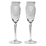 Twisted Stem Flutes with Heart Imprint - 5.75 oz. by Uniquely Quince
