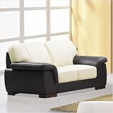 Aspen Leather Loveseat in Beige/Brown