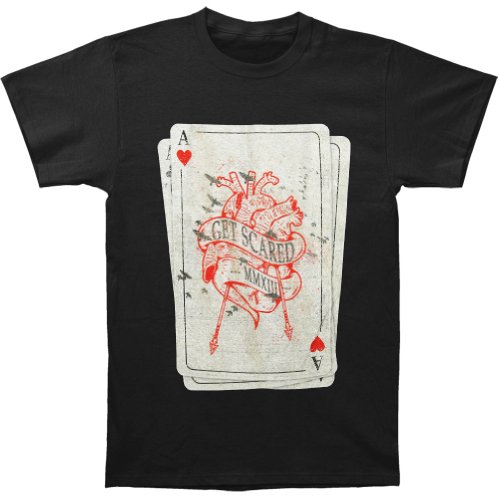 Get Scared Men's Ace Card T-shirt Small Black