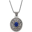 Sterling Silver and 14K Yellow Gold Lapis Lazuli Necklace