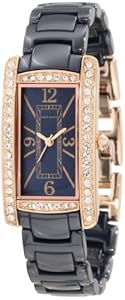  Anne Klein Women's 10/9876RGBL Swarovski Crystal Accented Rosegold-Tone Blue Ceramic Bracelet Watch