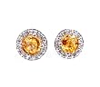 18k White Gold Diamond & Natural Yellow Sapphire Earrings Ct.tw 1.65
