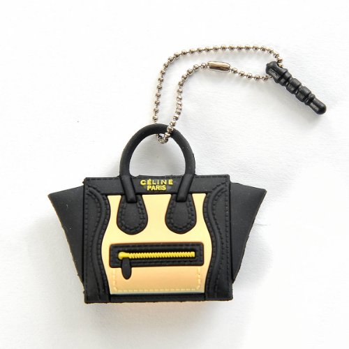 Silicon Celine'c Bag 3.5mm Anti Dust Earphone Jack Plug Stopper Cap for Iphone Samsung Black