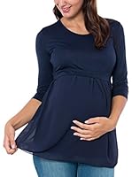 MENONOVE easy Blusa Premamá (Azul Oscuro)
