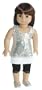 Silver Shimmer Outfit with Tights and Sparkly Long Top - Fits 18" American Girl