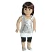 Silver Shimmer Outfit with Tights and Sparkly Long Top - Fits 18" American Girl