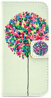 COCO FUN® Balloon Tree Pattern PU Leather Full Body Case with Screen Protector,Stylus and Stand for iPhone 5C