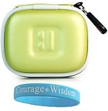 Green Secure digital media memory card case holds up to 12 SD cards + Wisdo ....