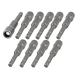 uxcell 六角ドライバー　六角ソケットボルト ドライバー　磁性セッター　メタル製　グレー　六角　10個入