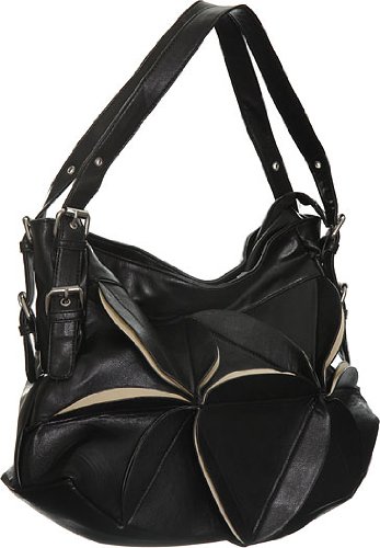 ''Graphic Pleats'' Hobo - Black
