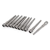 uxcell　六角ソケット　グレー　金属　10個入り　磁気ナットセッター　六角ナットソケットドライバ