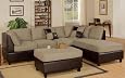 3pcs Sectional Sofa Set with Ottoman in Pebble Finish