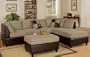 3pcs Sectional Sofa Set with Ottoman in Pebble Finish