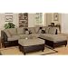 3pcs Sectional Sofa Set with Ottoman in Pebble Finish