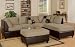 3pcs Sectional Sofa Set with Ottoman in Pebble Finish