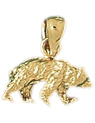 Dazzlers Solid 14 karats Gold 3D Wild Bear Charm Pendant available in three colors from jewelsberry (weights: 2.4 grams only)
