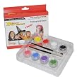 Kustom Body Art Rainbow Face Paint Set 8 Color Boxed Set, 3 Ml Each, 2 Makeup Brushes, a Full 8 Color Rainbow Pallet, Perfect for Face Painting At Any Children's Party.