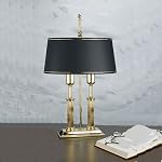 El Casco Executive Double Pedestal Lamp - Gold