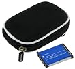 rooCASE 2n1 Nylon Hard Shell (Black) Case with Memory Foam and Fuji NP-45 740mAh Li-Ion Battery for Fujifilm FinePix Z30 Digital Camera Black