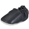 Playshoes Leder-Slipper uni 102700, Unisex - Kinder Babyschuhe, blau / hell, (marine 11), EU 22/23
