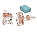 Buyless Fashion Girls Stud Earrings Squared Crystal CZ Surgical Steel Gift Box