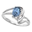 14K White Gold London Blue Topaz and Diamond Ring