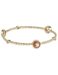 Riccova  14K Gold Plated Hammered Slip on Bangle Bracelet, 2.59"