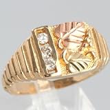 A Vintage 10K Black Hills Gold Diamond Ring, Circa 1945