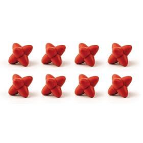 Zak Designs - 0050-510 - Bo�te de 8 Craggles� - Dessous de Plats Modulables - Diam�tre: 6,3 x 2 cm - Rouge