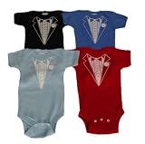 Trendy Baby Tuxedo Onesie - Available in Assorted Colors & Sizes