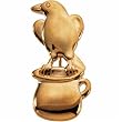 Yellow Gold Crow and Pitcher Brooch