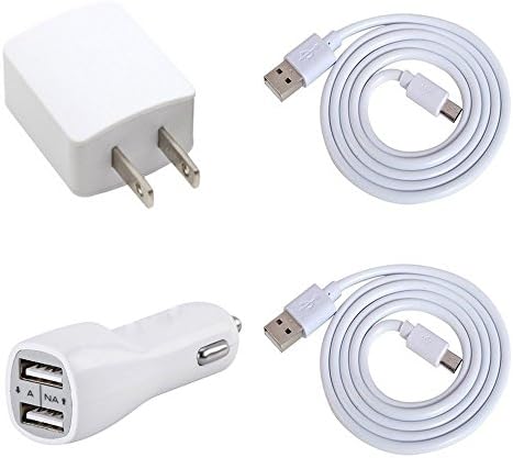 Sych 4-in-1 Essential Home and Car Charger Kit-Dual Port Car Charger+ Dual Port Wall Charger+ Two 3 foot Micro 2.0 USB Data Cables for Samsung Galaxy S7/S7 Edge/S6/S6 Edge/ S5 Active/Note 2/ Note 3