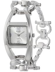 Golden Classic Womens 2145_Silv "Nighttime Adventures"Silver-Tone Sleek Accessory Watch