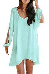 Summer Long Sleeves Chiffon/Jersey/Polyester/Spandex Skater Dress/Mini Dress 