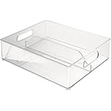 InterDesign Refrigerator and Freezer Divided Storage Organizer Bins for Kitchen, 12" x 4" x 14.5", Clear