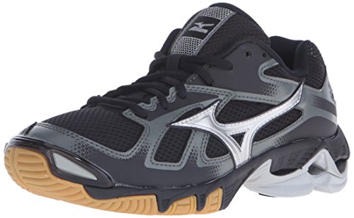Mizuno Women's Wave Bolt 5 Volleyball Shoe, Black/Silver, 9 D US